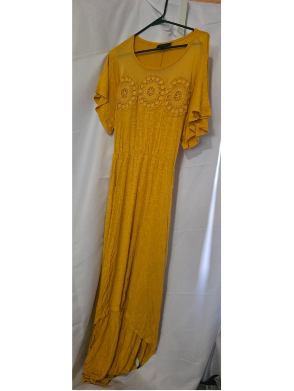 Lane Bryant Women's Yellow High Low Dress 18/20 plus-size floral cottagecore
